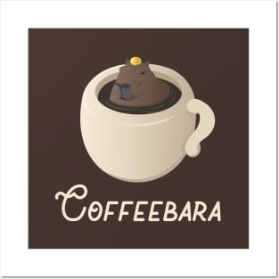 Funny Capybara Coffee Puns ~ Coffeebara Posters and Art